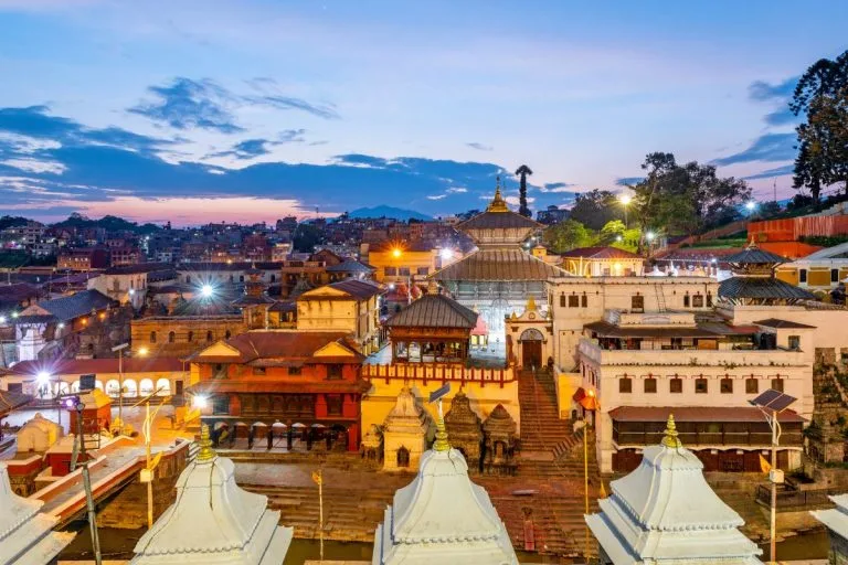 Pashupatinath Temple in the evening