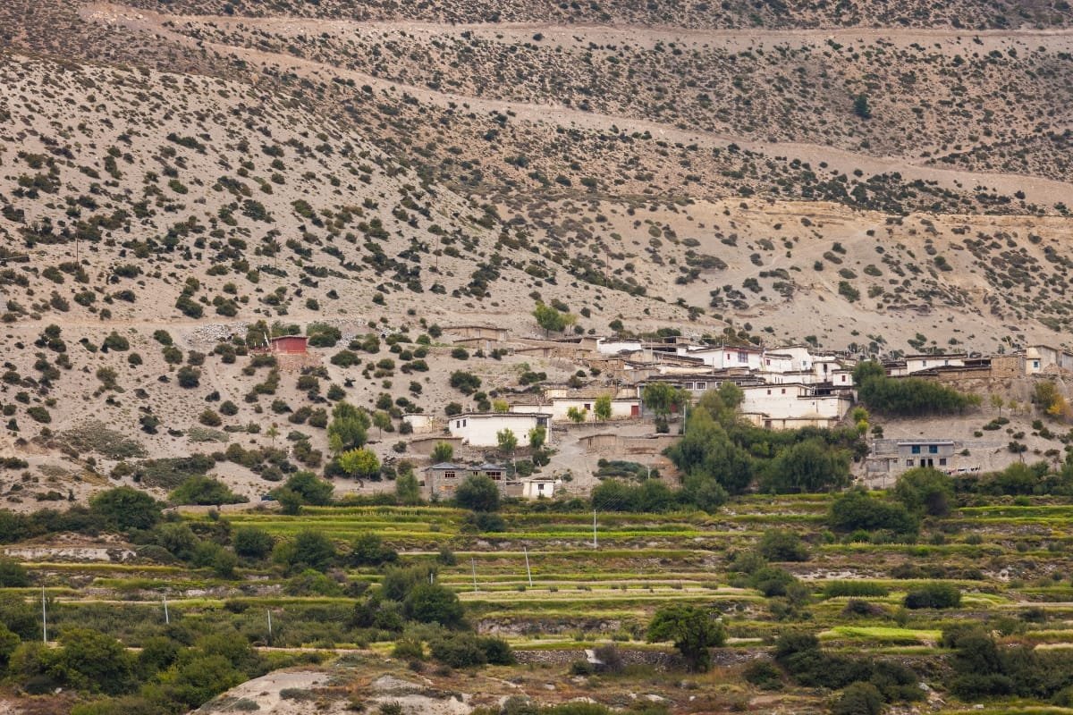 Himalayan view in Jomsom, Upper Mustang