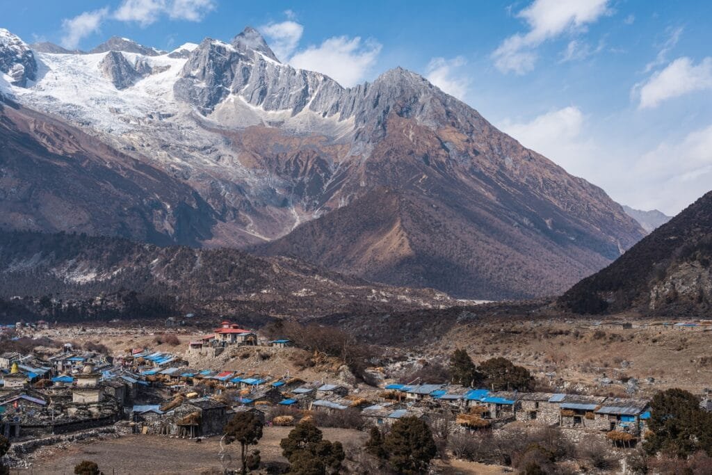 Samagaun Village in Manaslu Circuit trekking route.