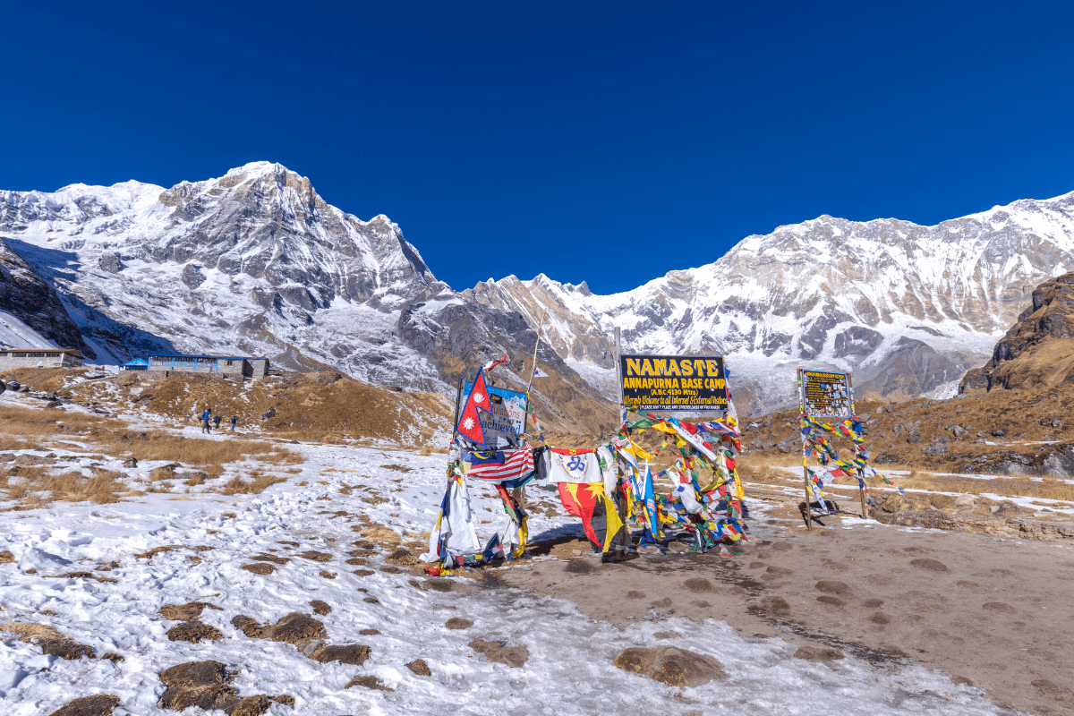 Entrance of Annapurna base camp, Prayer Flags, Nepal