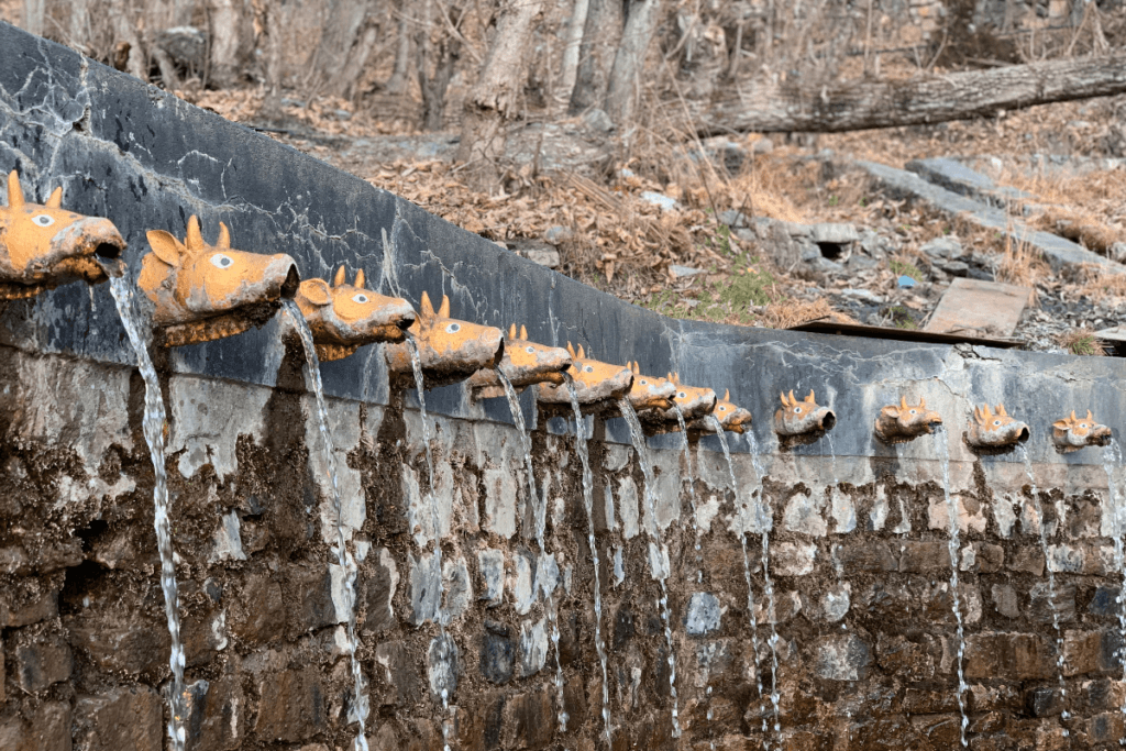 "Historical religious stone tap at muktinath ,Nepal" "FROX Holidays Nepal"