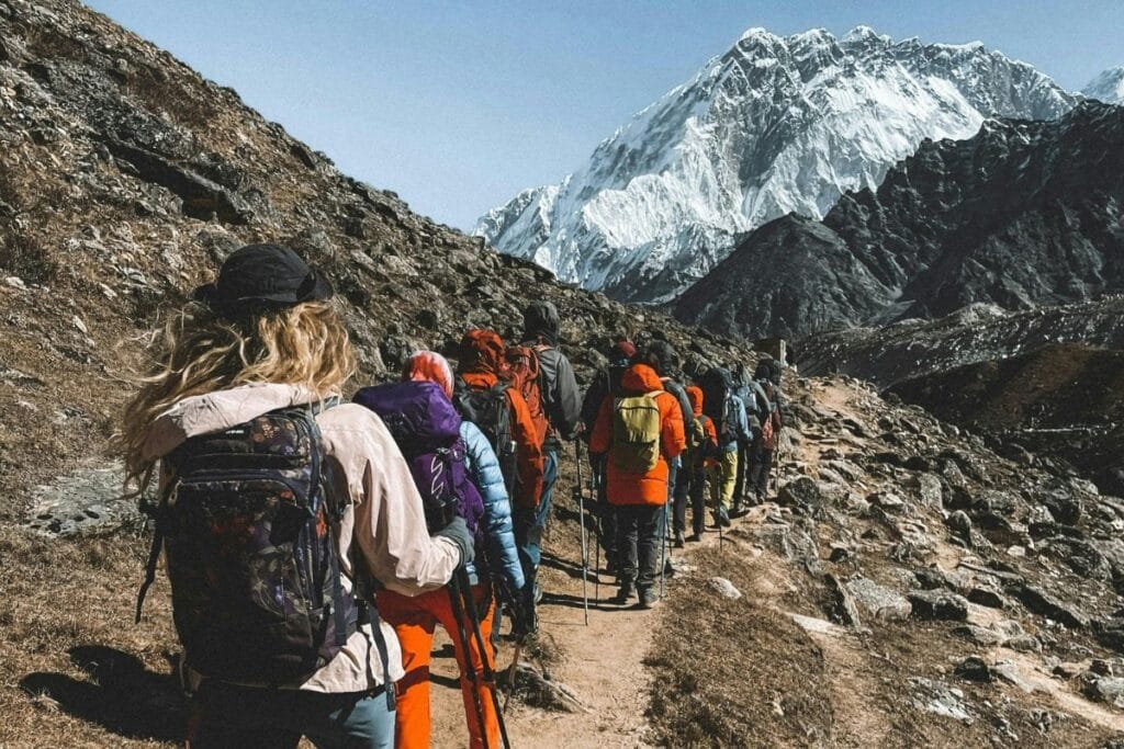 'groug of Female trekking in Nepal, Everest Base Camp'