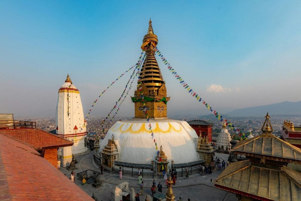 Swayambhunath Stupa at Sunset in Kathmandu