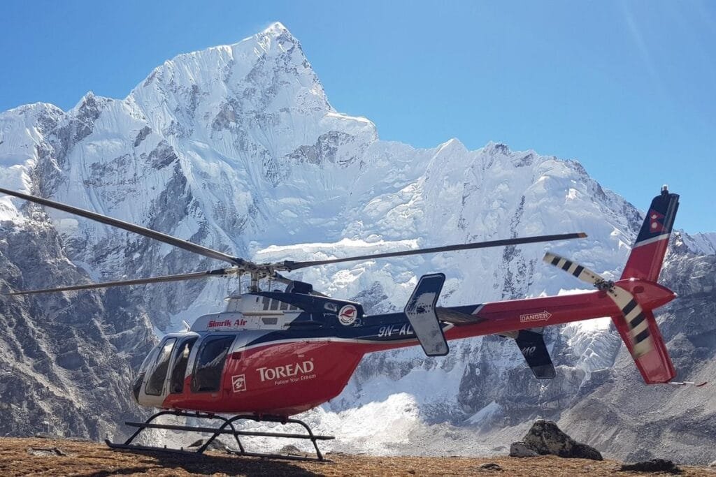 Helicopter at Kala Patthar,  Everest Heli Tour