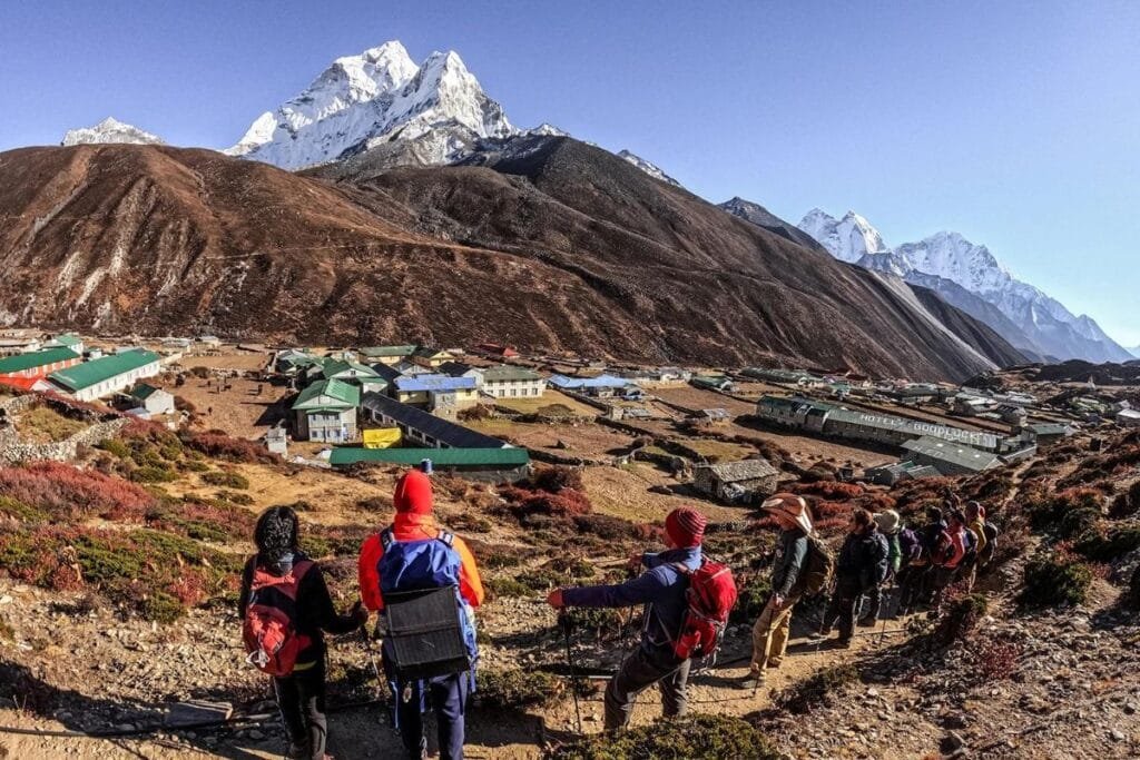 trekkers on the way to Everest Base Camp