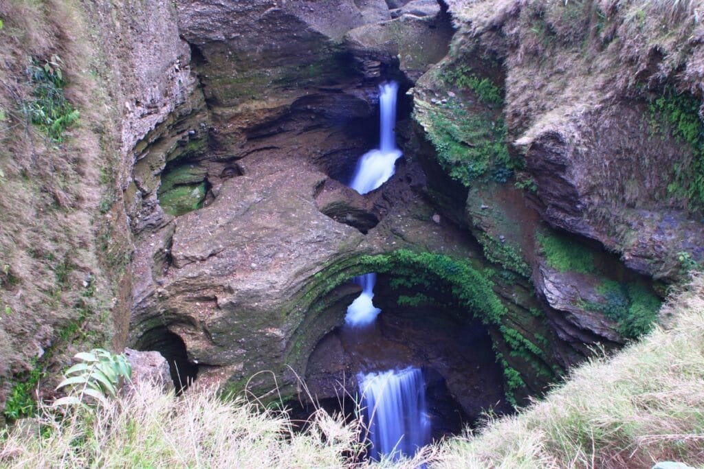 Unique waterfall, Devil's or Davis Falls at Pokhara, Nepal