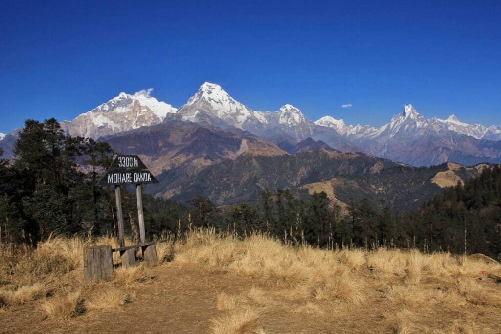 Annapurna range seen from Mohare Danda