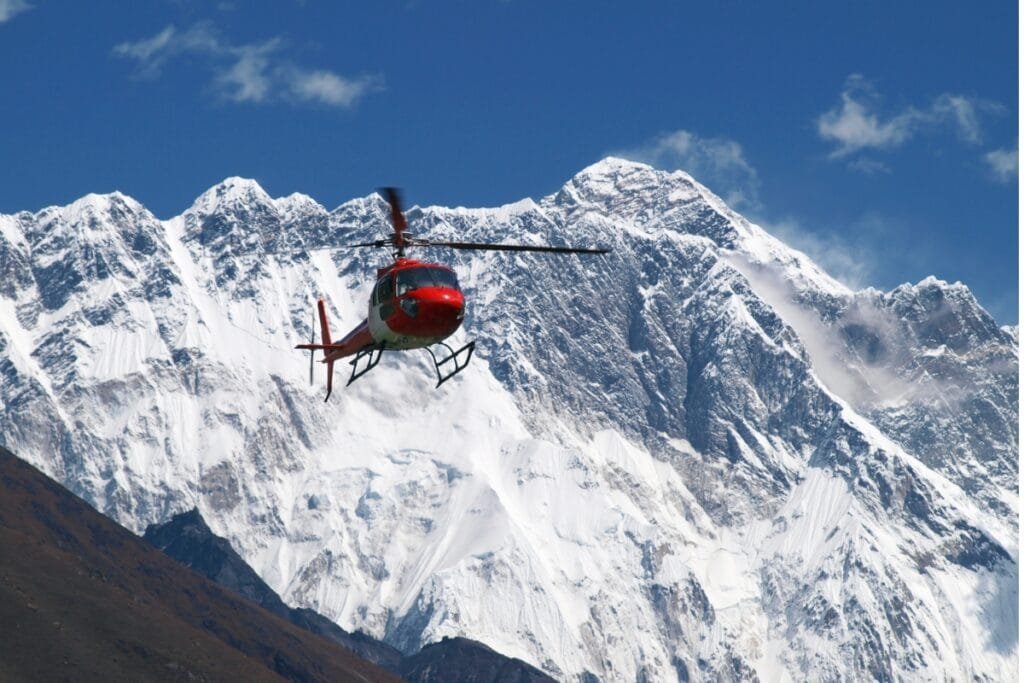 Heli in mountain region