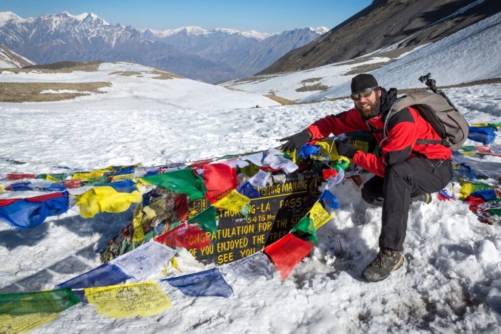 Man, Hiker Achieved Thorong La Pass, Annapurna Circuit Trek, Nepal