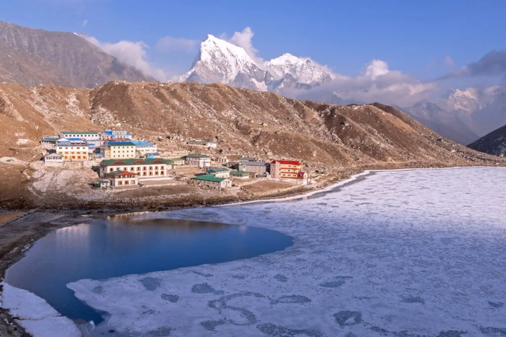 Frozen Gokyo Lake Himalayas Mountains